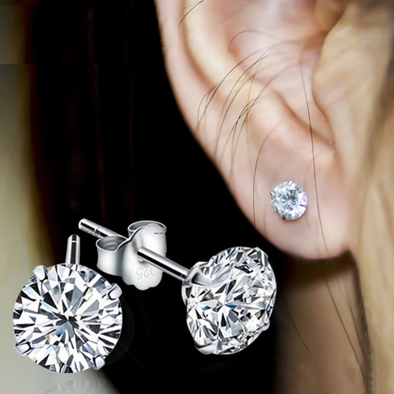 Carat D Color Moissanite Ear Stud Earrings For Women