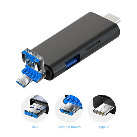 5 in 1 Multifunction Usb 2.0 Type C/Usb /Micro Usb/Tf/SD Memory Card Reader