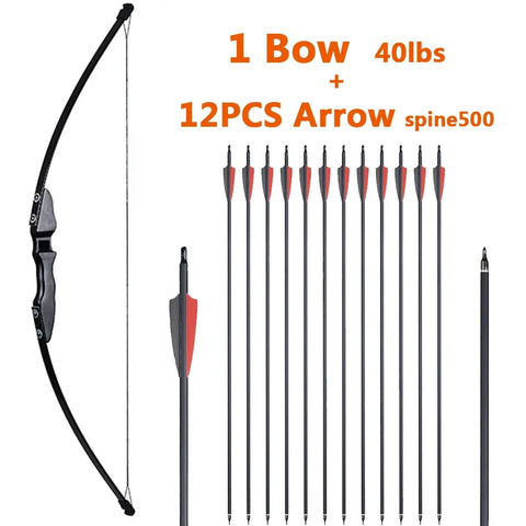 1pc Archery Recurve Bow Take-Down Straight Draw Bow For Children Adults Beginner Shooting Practise Hunting Game Accessories