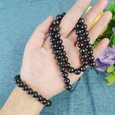 6mm 8mm Black Russia Shungite Bracelet Beads