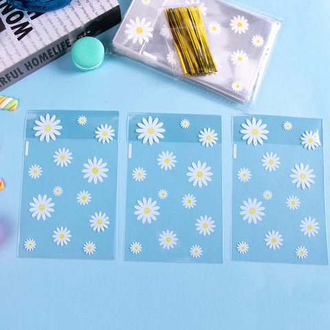 Transparent Flower Biscuits Baking Packaging Bag