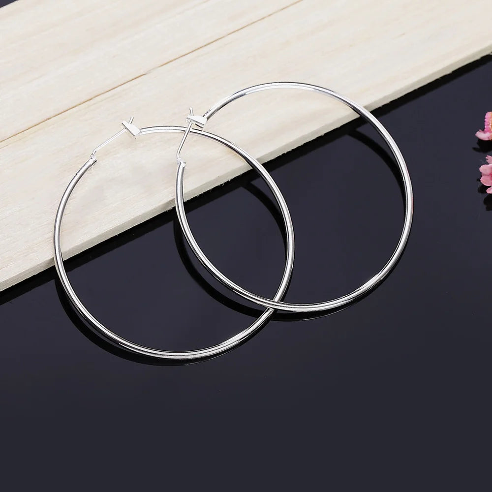 Circle Round Simple Hoop Earrings For Women