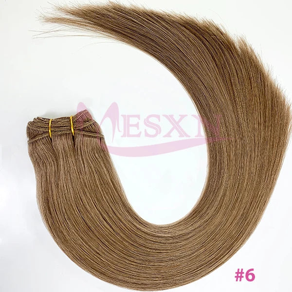 High Quality  Human Hair Wefts Extensions Hair Weaves Bundles Real Human Natural Hair  Straight  Black Brown Blonde very thick