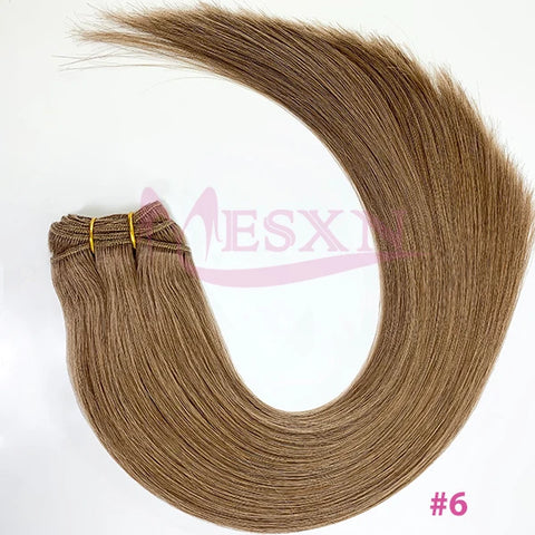 High Quality  Human Hair Wefts Extensions Hair Weaves Bundles Real Human Natural Hair  Straight  Black Brown Blonde very thick