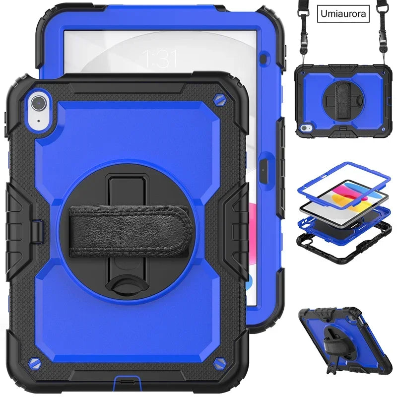 For IPad 10.2 7th 8th 9th 10th Gen Air 2 3 4 5 10.9 Mini 6 9.7 Pro 11 Tablet Case Kids Silicone PC Armor Stand Shockproof Cover