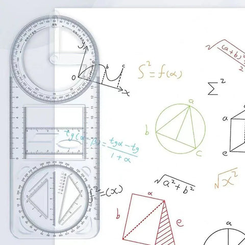 360 ° movable geometric drawing ruler for primary school mathematics students