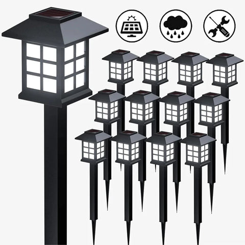 LED Solar Pathway Lawn Lights Outdoor IP65 Waterproof Solar Lamp Decoration for Garden Walkway Path Driveway Patio Yard & Lawn