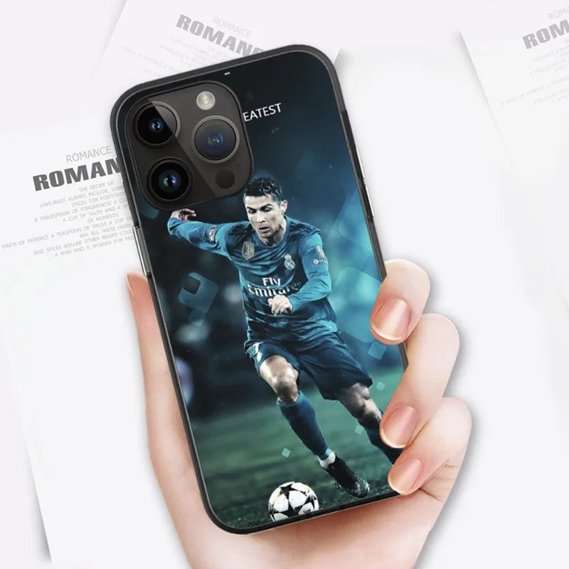 CR7 Cristiano Ronaldo Phone Case For iPhone 15 14 13 12 11 X XR XS XSMAX 8 7 Plus Mini Pro Max Soft Black Phone Cover