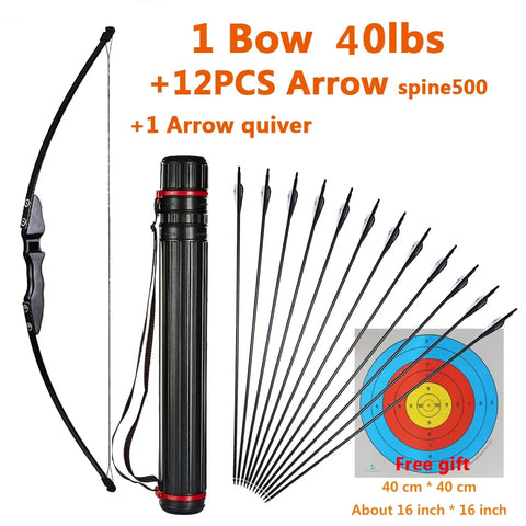 1pc Archery Recurve Bow Take-Down Straight Draw Bow For Children Adults Beginner Shooting Practise Hunting Game Accessories