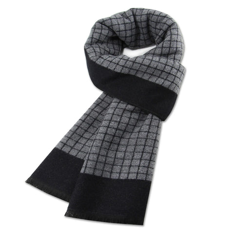 Luxury Scarf Man Winter Warm Wool Scarf For Men Cashmere Silk Scarves Casual Plaid Business Male Long Pashmina Shawls Muffler