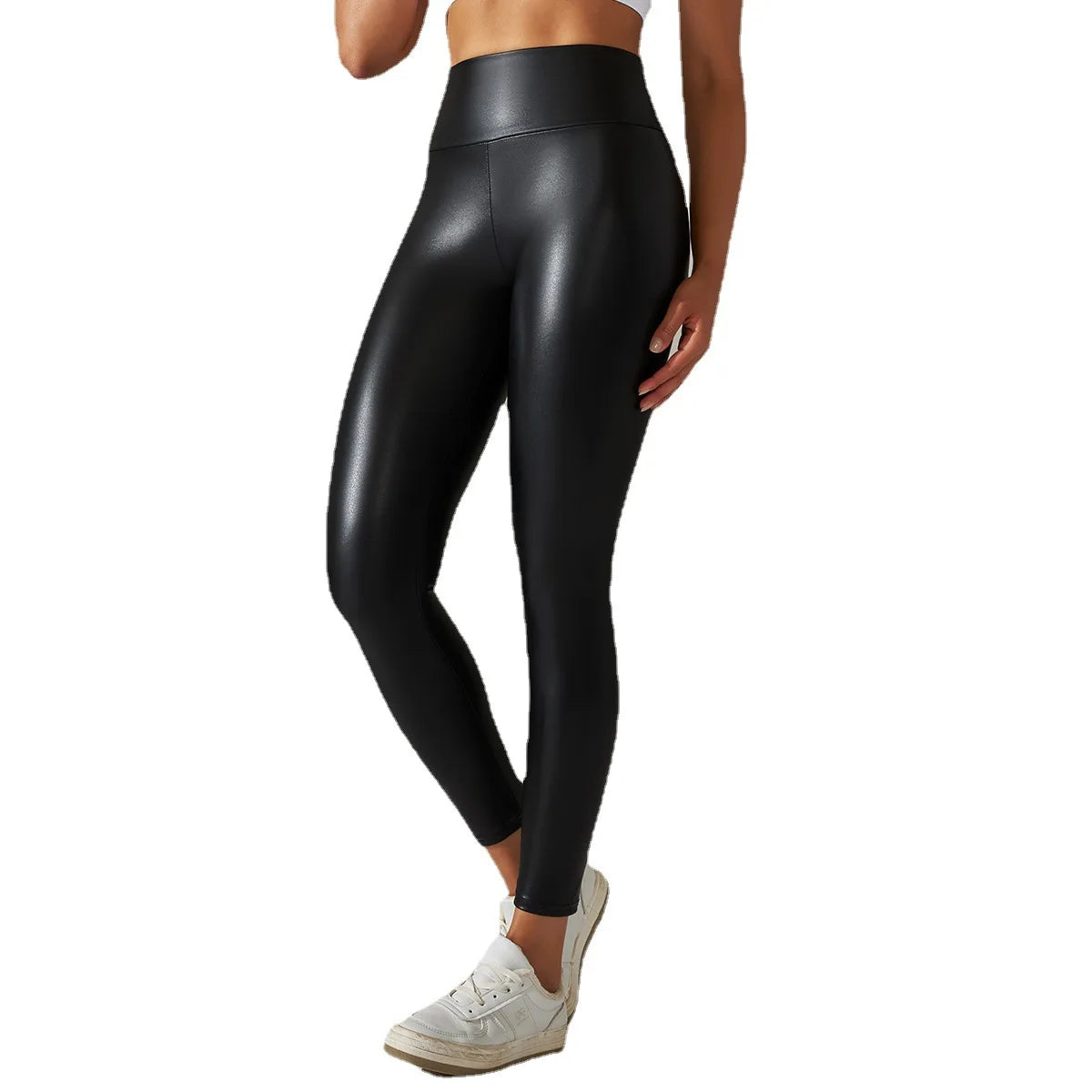 Women Black Pu Leather Pants