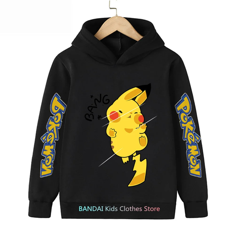 Pokemon Clothes Pikachu Children Autumn Hooded Sweater