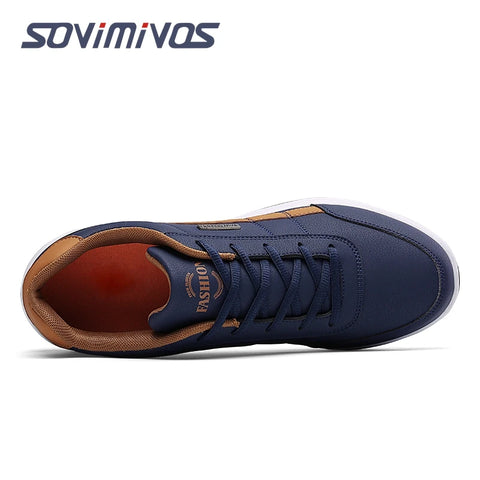 Leather Men Shoes Sneakers Trend Casual Shoe Italian Breathable Leisure Male Sneakers Non-slip Footwear Men Vulcanized Shoes