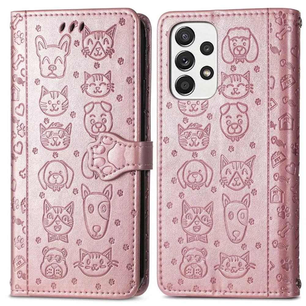 Cat and Dog Pattern Leather Case For Xiaomi