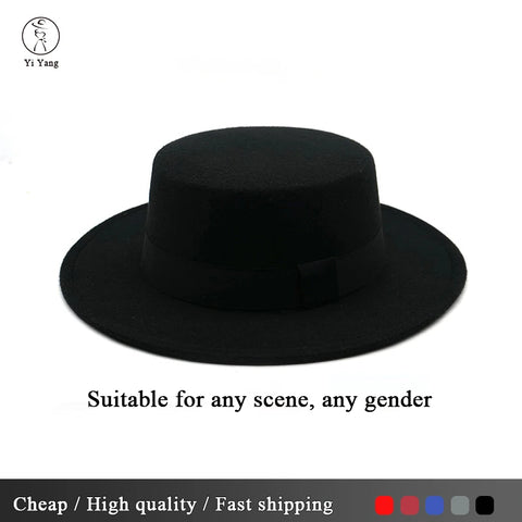 Women's Felt Retro British Style Wide Brim Fedora