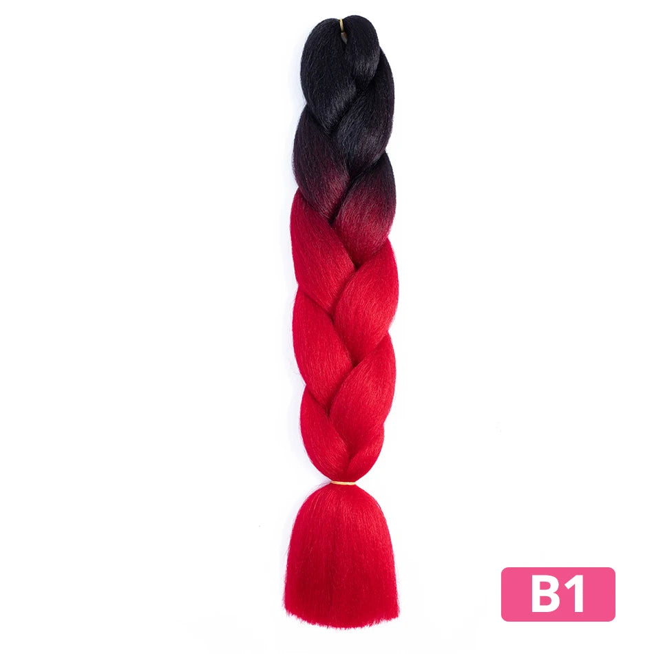 Colorful Hair for Braids Synthetic Braiding Hair Extensions for Girls Jumbo Braid Hair for Crochet Box Expression Braiding Hair