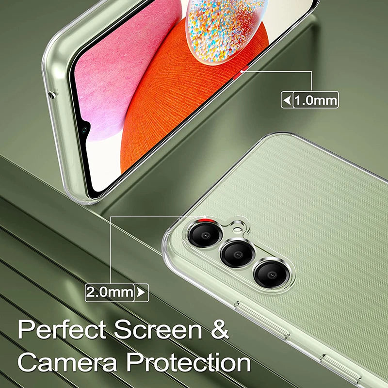 Full Camera Protection Silicone Soft Case For Samsung Galaxy A54 A34 A14 A04S A04 5G Clear Back Case Ultra Thin Back Cover Coque