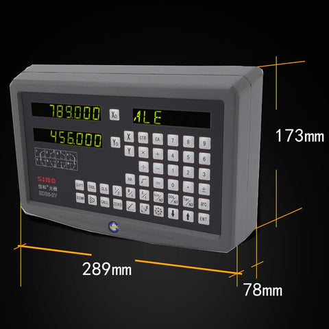 SINO 2 Axis DRO Set 5um Digital Readout Kits for 0.005mm Linear Scales Encoder Grating Ruler 70-1020mm Lathes Milling SDS6-2V