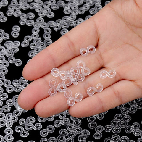 500/100pcs S Clips Rubber Band Lock Hook for Charm Loom Gummies Elastic Bracelet Fefillb Diy Jewelry Making Supplies Accessories