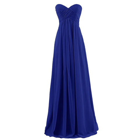 A Line Chiffon Pleat Elegant Strapless Sweetheart Bridesmaid Dresses Wedding Party Evening Formal Prom Robe De Soiree Zipper