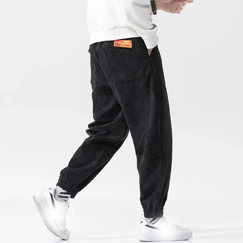 Casual Loose Corduroy Solid Color Harem Pants