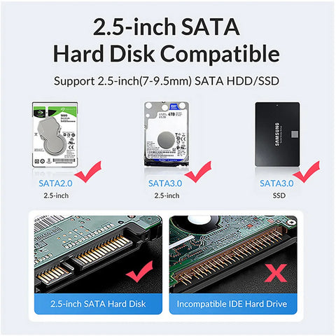 Yottamaster 2.5" Inch SSD Hard Disk Drive External Case SATA HDD Enclosure USB A C 3.0 For PC MacBook Laptop HD Disk Storage Box