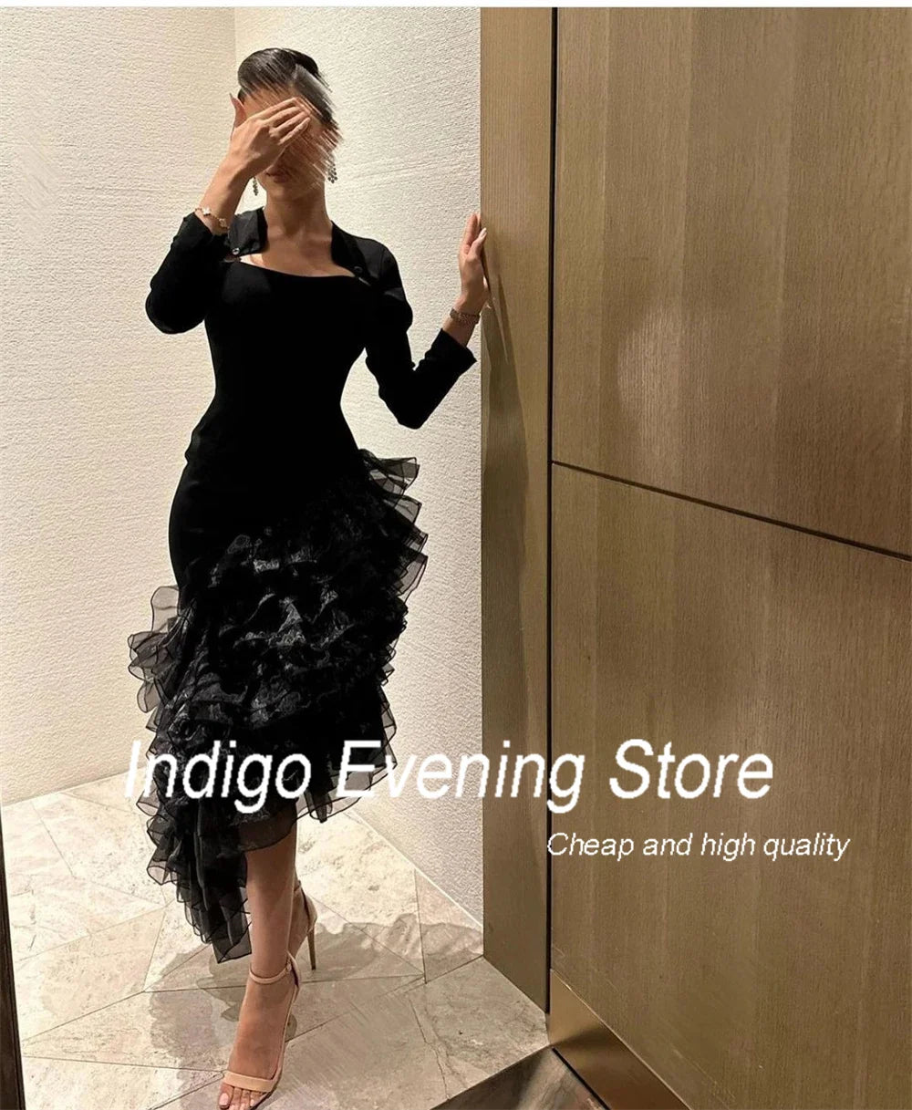 Indigo Cocktail Dresses Asymmetrical Mermaid Women Formal Evening Party Dress 2024 robe de soiree femmes فساتين طويلة