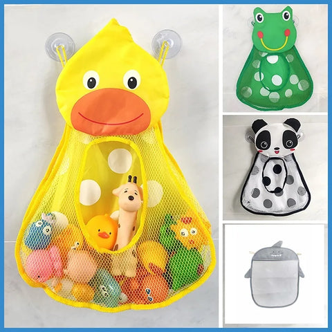 Toy Storage Bag Strong Suction Cups Bath Game Bag Bathroom Organizer