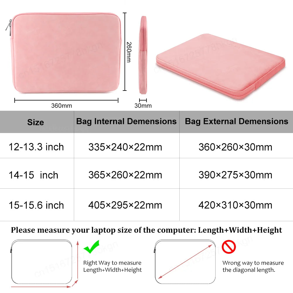 Laptop Sleeve Bag for Macbook Air Pro 13 13.3 14 15.4 15.6 Inch Notebook Pouch for Lenovo Asus HP Dell Portable Bag Cover Case