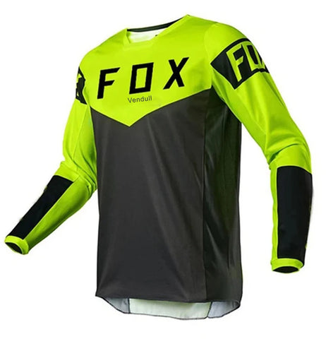 2024Vendull Fox MTB Road Jerseys Motocross Shirt Men Breathable Mountain Bike Mtb Long Sleeve Racing Quick-drying Cycling Jersey