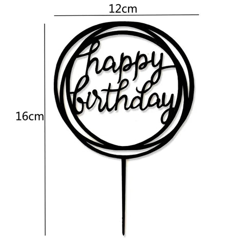 Happy Birthday Cake Topper Acrylic Letter Cake Toppers Party Supplies Happy Birthday Black Cake Decorations Boy 33 Designs