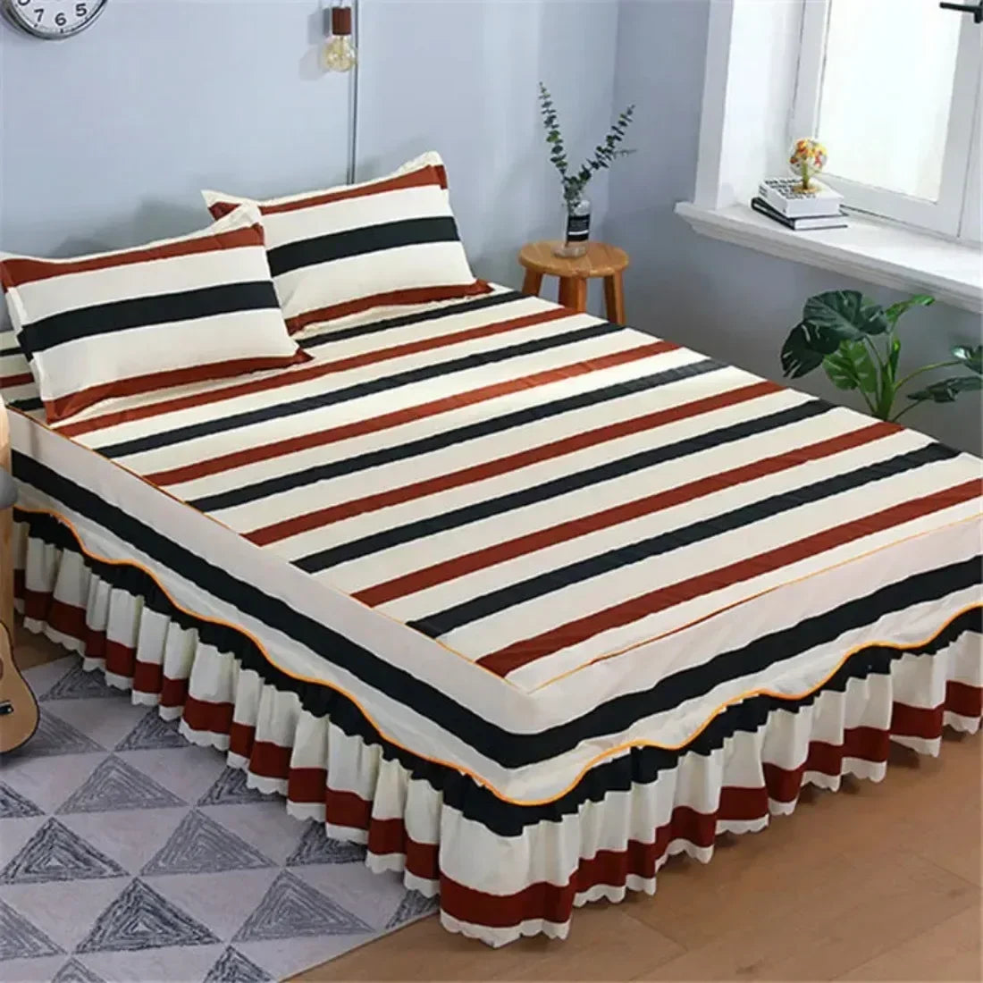 Bed Skirt Cotton Bedspread Set