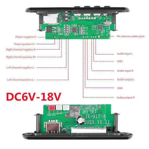 Bluetooth 5.0 MP3 Player Car FM Radio Module Audio Amplifiers