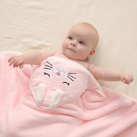 Toddler Baby Hooded Towels Newborn Kids Bathrobe Super Soft Bath Towel Blanket Warm Sleeping Swaddle Wrap for Infant Boys Girls