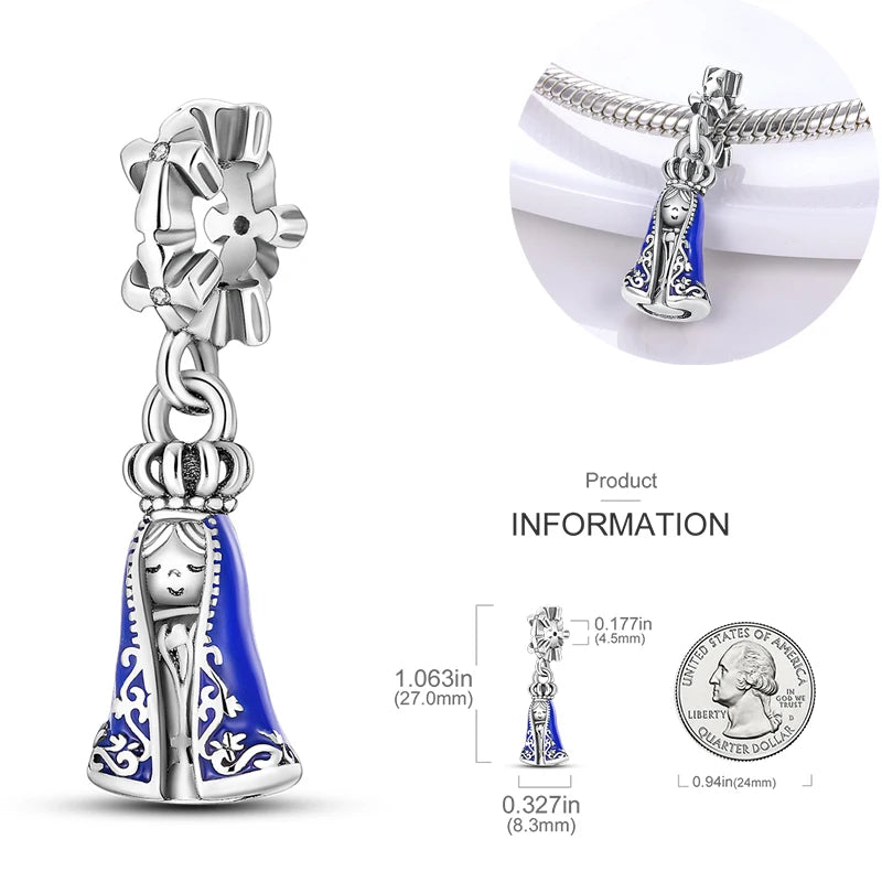 Silver 925 Virgin of Guadalupe Motif Charms