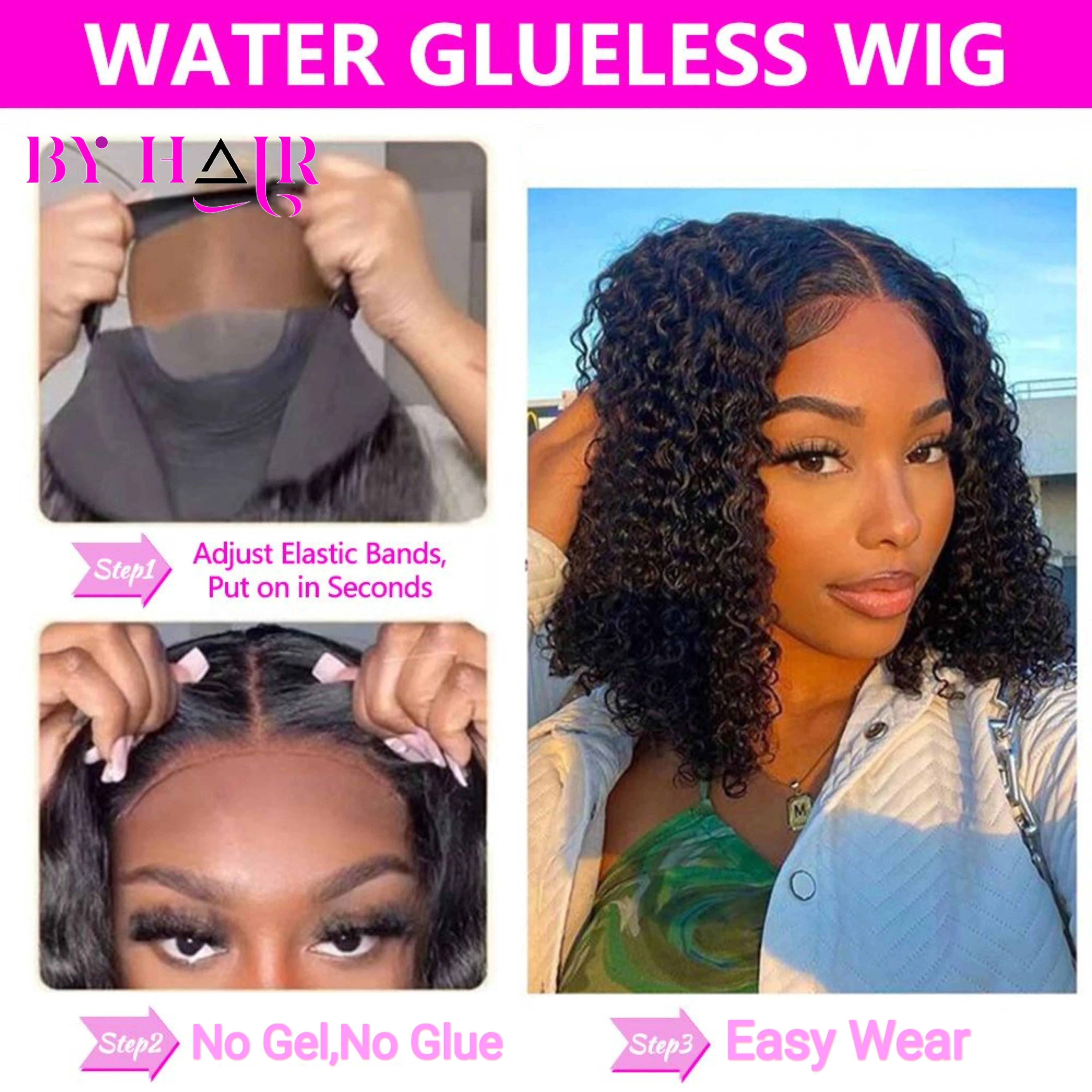 Short Water Bob Wigs For Women Water Lace Front Wigs Glueless Wig Easy Wear Human Hair Wigs Pre Cut Transprent 4x4 Closure Wig