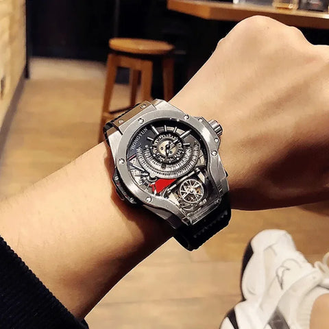 Men's Large Dial Fashion Watch Warcraft Style Mechanical Watch