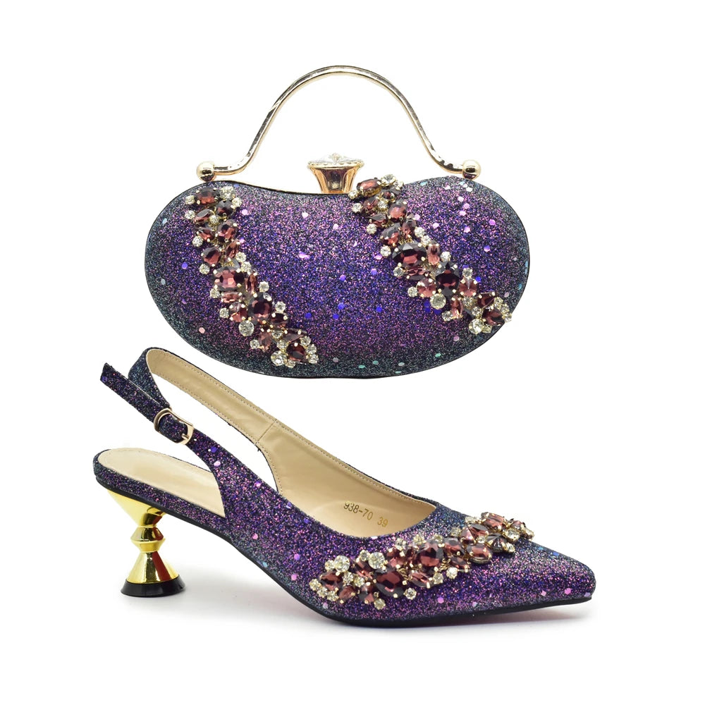 Italian Design Fashion Style Ladies Shoe with Matching Bag Set