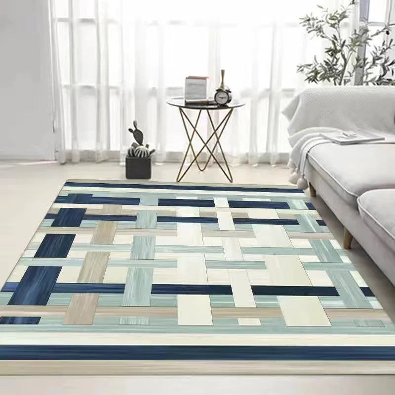 Coffee Table Carpet, Geometric Bedroom, Bedside Large Carpets