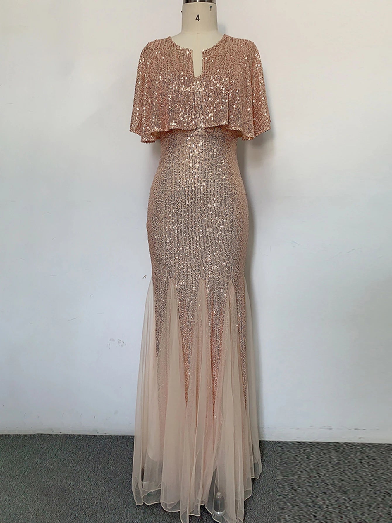 Formal Prom Party Gown Sequins Sleeveless Robe