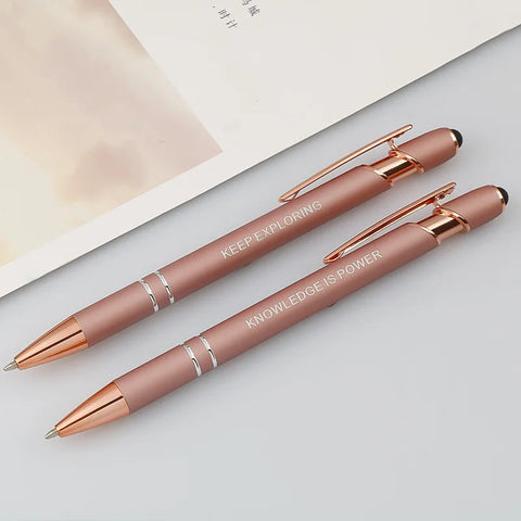 Personalized Carving LOGO Metal Creative Rose Gold Ballpoint