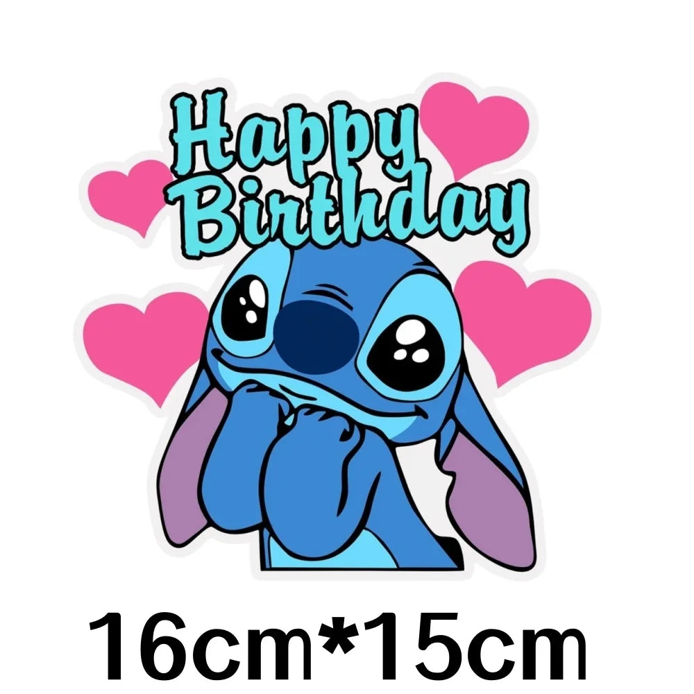 Lilo and Stitch Cake Toppers Children's Happy Birthday Party Cake Decorations for Kid Birthday Baby Shower Stitch Party Supplies