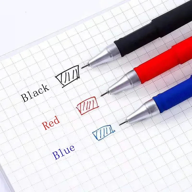 0.5mm Gel Pen Set Full Needle Tube Black Blue Red Color Pens