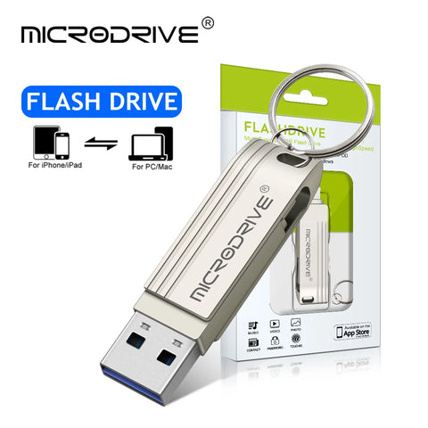 USB Flash Drive 3.0 64GB iPhone Memory Stick 256 128gb Photo Stick External Storage for iPhone/PC/iPad/More Device with USB Port