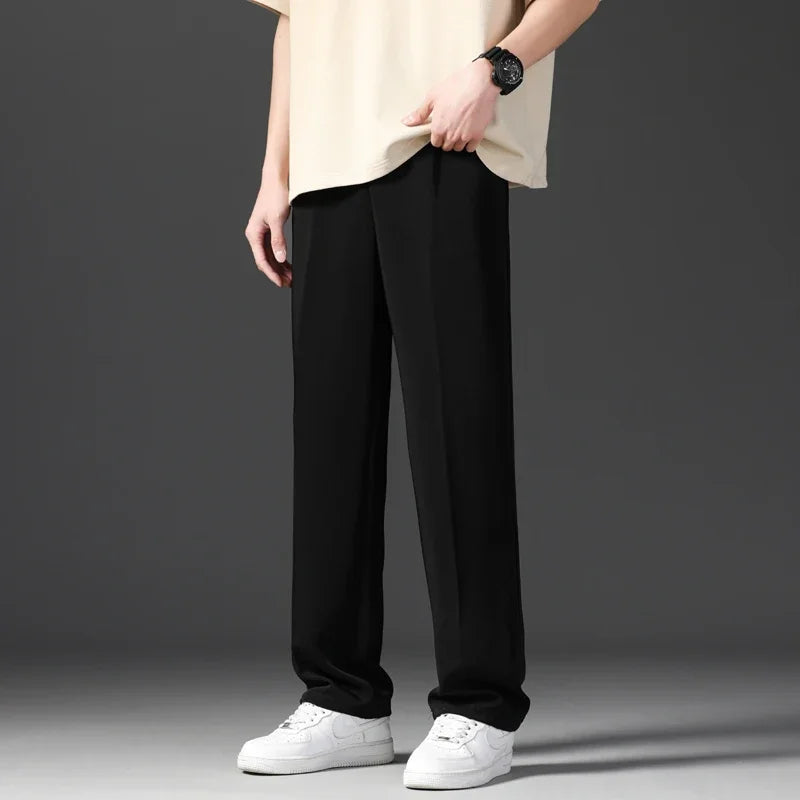 Men's Pants Straight Loose Sweatpants Soft Fashion Draping woven