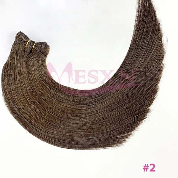 High Quality  Human Hair Wefts Extensions Hair Weaves Bundles Real Human Natural Hair  Straight  Black Brown Blonde very thick