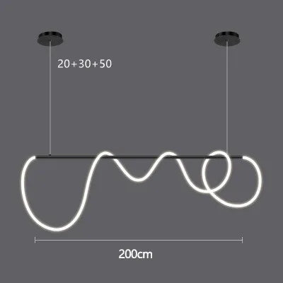 Nordic Led Long Hose Chandelier for Table Dining Room Kitchen Bar Minimalist Pendant Lamp Home Decor Lighting Lusters Luminaires