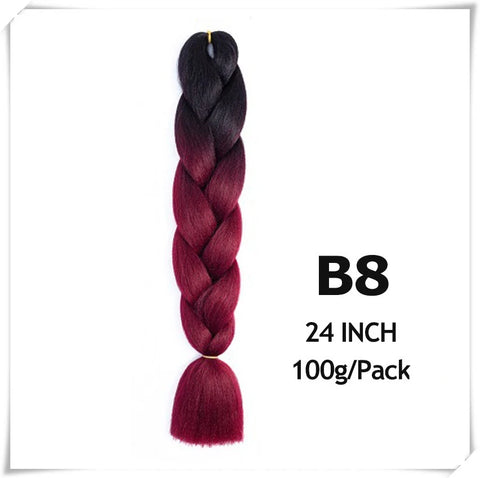 24 Inch Ombre purple jumbo Braiding Hair Synthetic