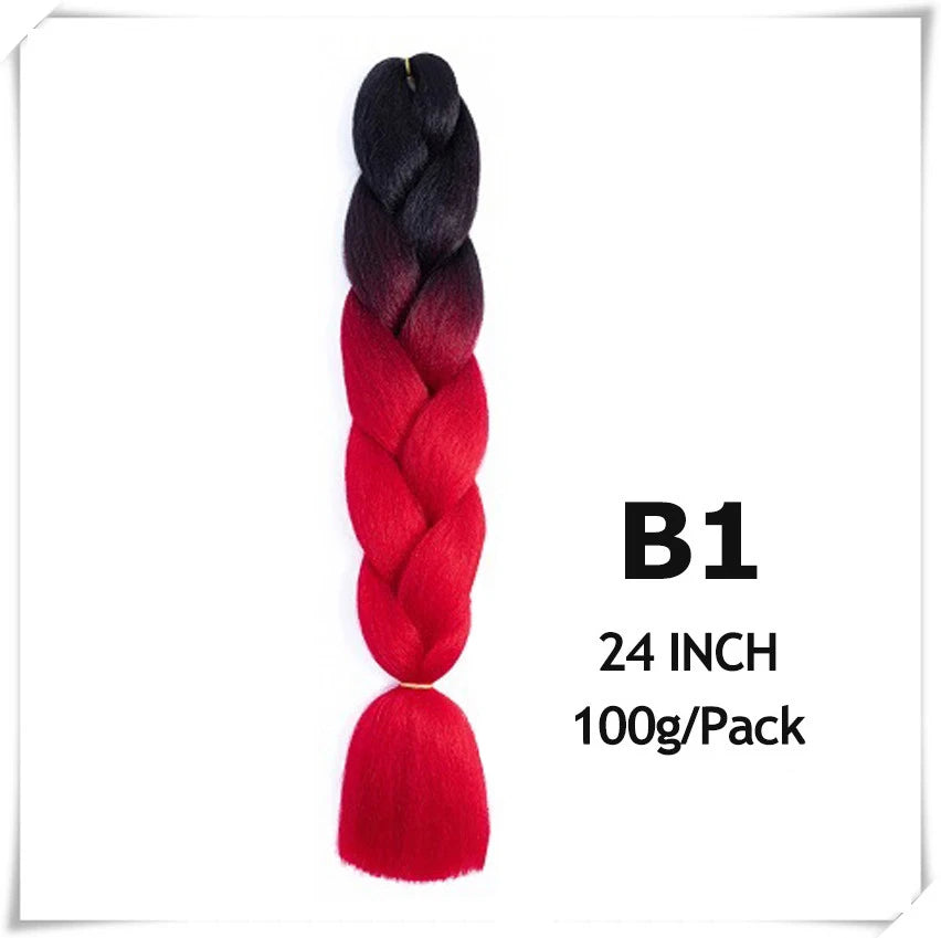 24 Inch Ombre purple jumbo Braiding Hair Synthetic