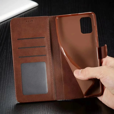 Leather Wallet Case for S24 S23 S22 S21